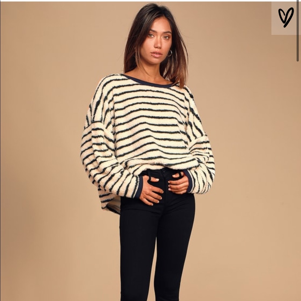 FREE PEOPLE BRETON SHERPA PULLOVER SWEATSHIRT